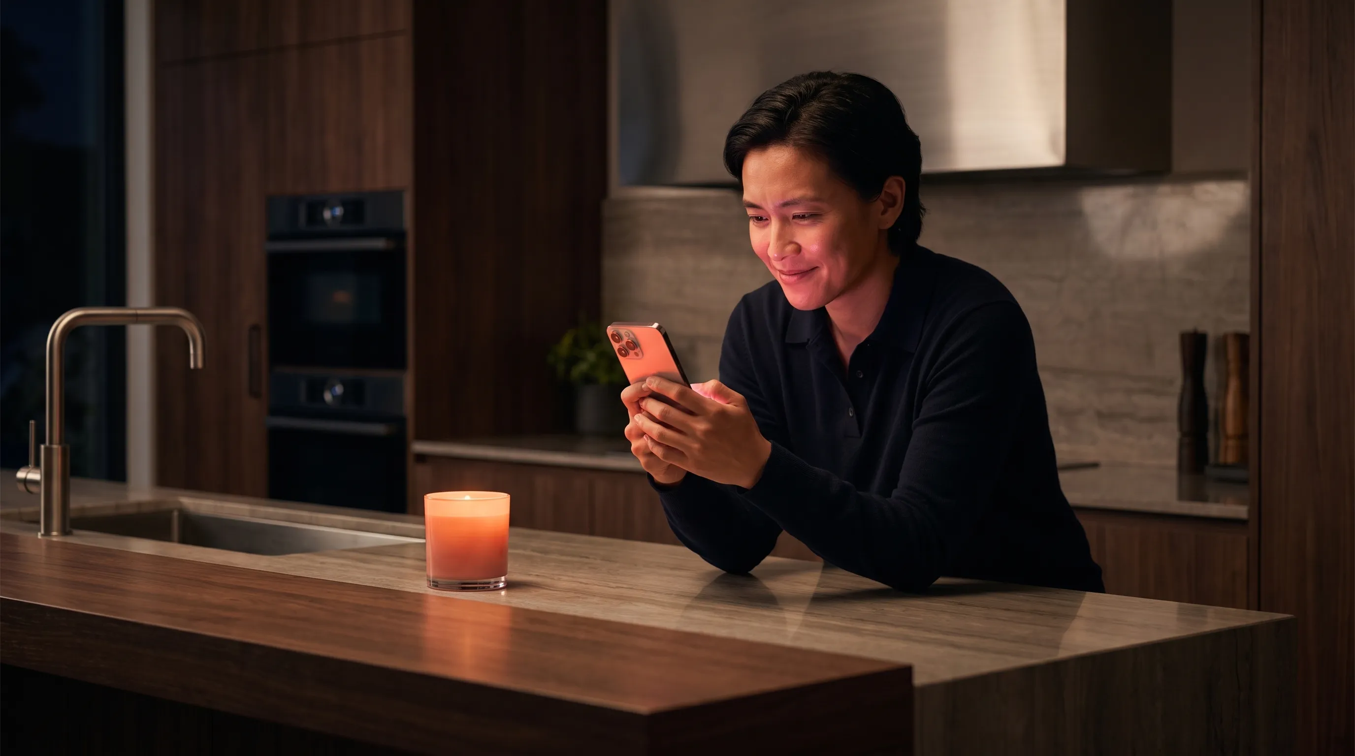 A consumer scrolling ads on their smartphone